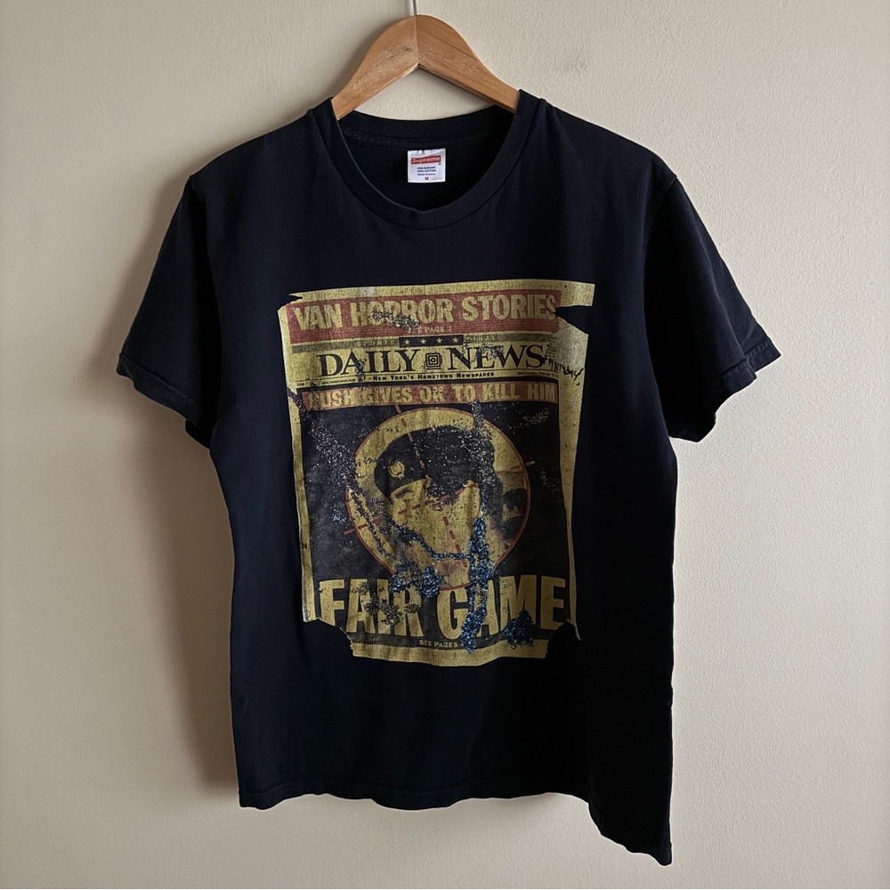 SUPREME Dash Snow Tee Black FW16 Sz Medium